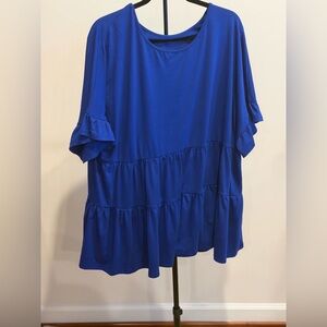 Women’s Royal Blue Ruffle Tiered Top